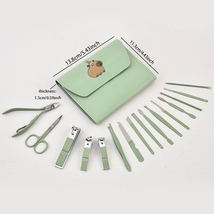 Un kit de coupe d'ongles portable avec des motifs d'animaux de dessins — Monptitlou