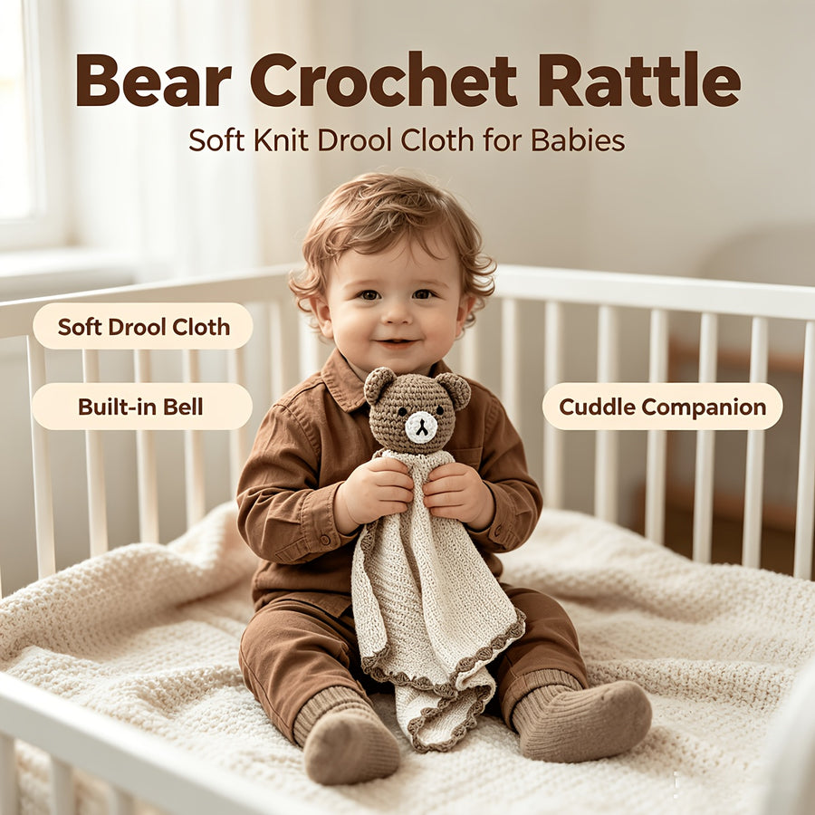 Couverture d'appoint confortable en tricot ours pour bébé — Monptitlou