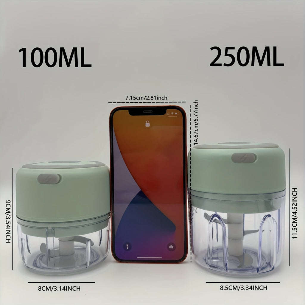 Mixeur électrique 1 pc 250/100 ml USB rechargeable sans fil 30 W haute puissance multifonction broie/hache rapidement vi