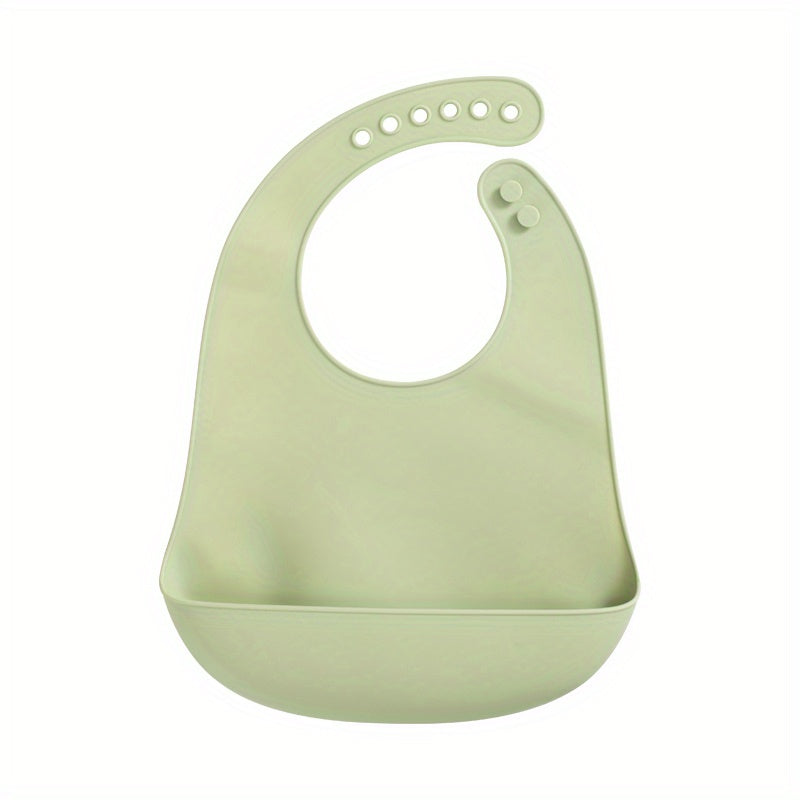1 bavoir en silicone pour bébé, bavoir uni pour nourrisson — Monptitlou