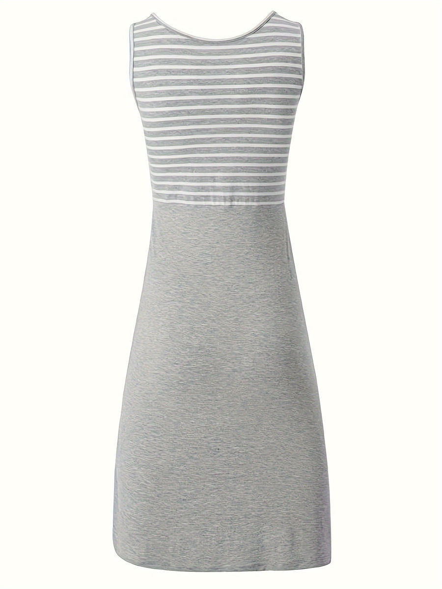 Robe d'allaitement élégante à rayures sans manches pour femmes — Monptitlou