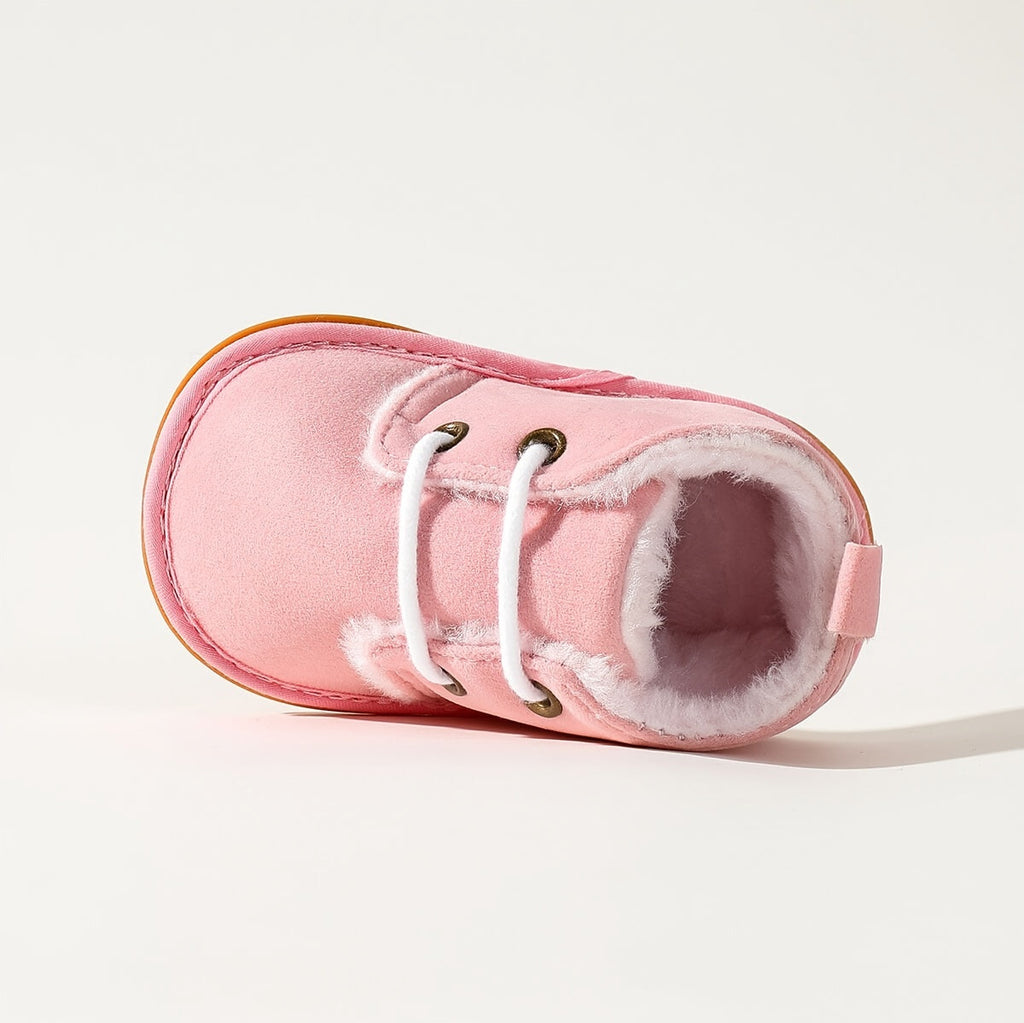 Chaussures d'Hiver pour Enfants 0-18 Mois Semelle Souple Doublure Polaire Style Coréen Chaussons de Marche Bébé 0-1 An 2