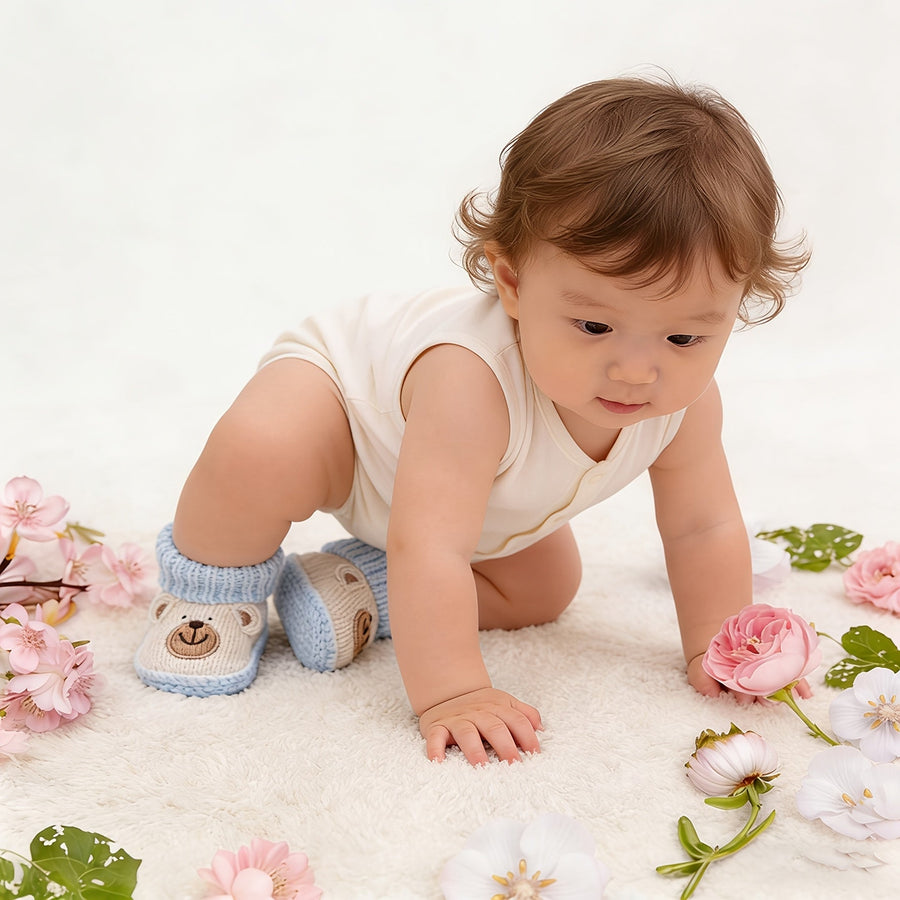 1 Paire de Chaussons Tricotés Mignons à Motifs Animaux pour — Monptitlou