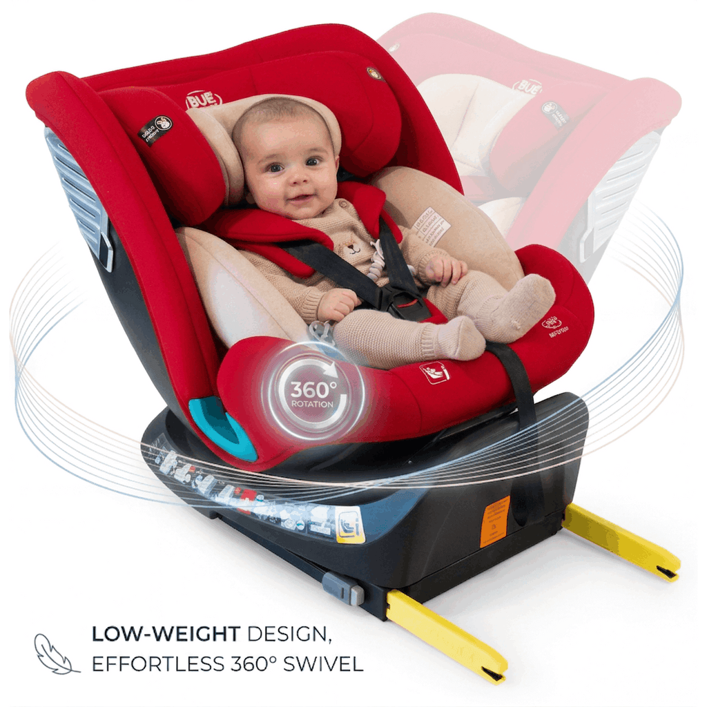 Siège Auto Saphir DELUXE BUF BOOF iSIZE Rouge avec Isofix — Monptitlou