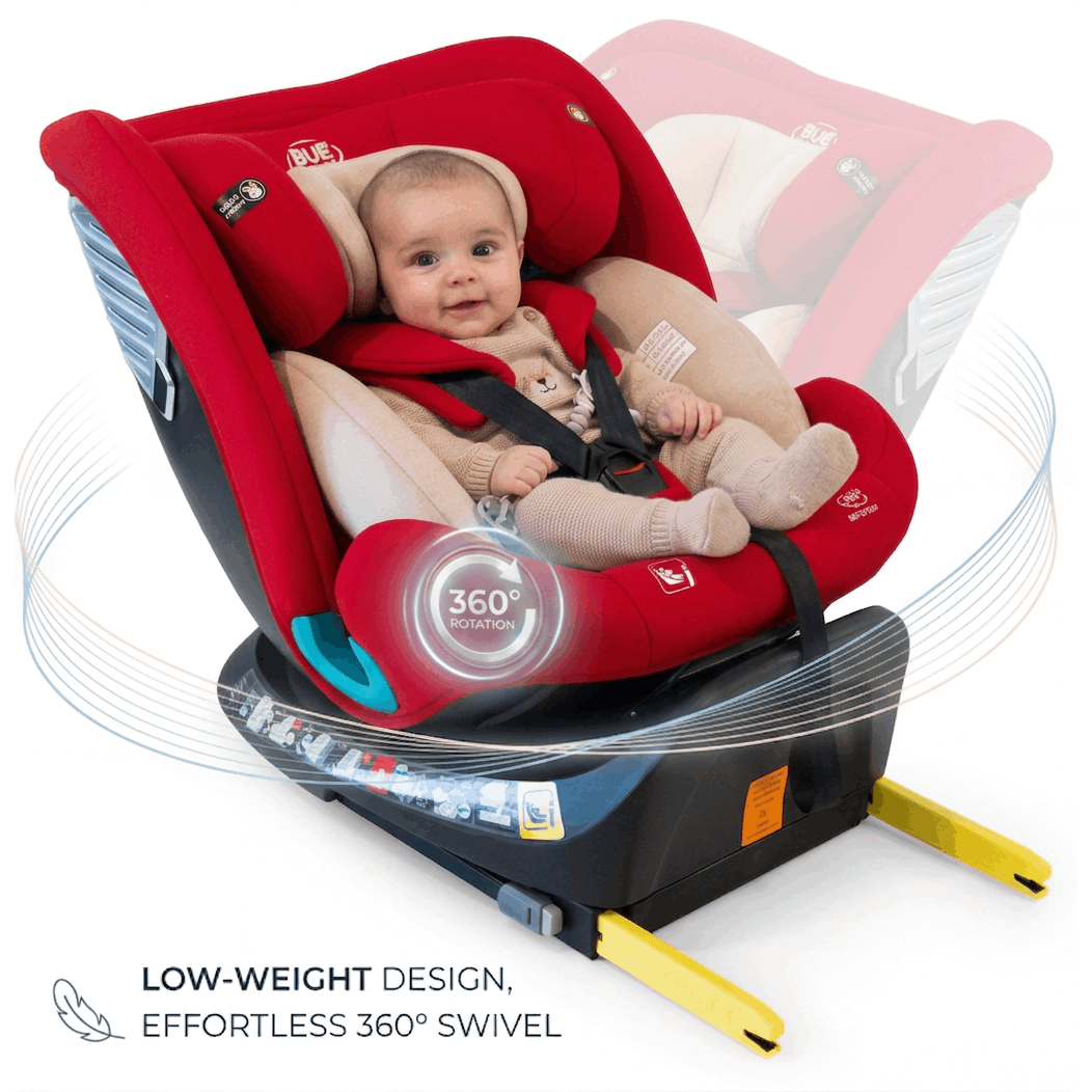 Siège Auto Saphir DELUXE BUF BOOF iSIZE Rouge avec Isofix — Monptitlou Image