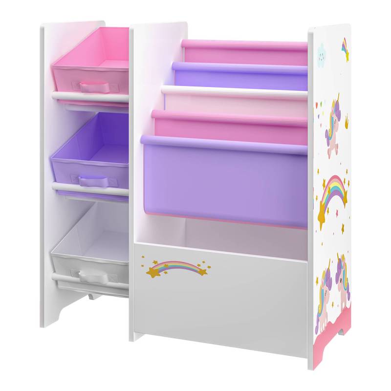 Étagère pour enfants 'Vimianzo avec 5 compartiments et 3 boîtes — Monptitlou