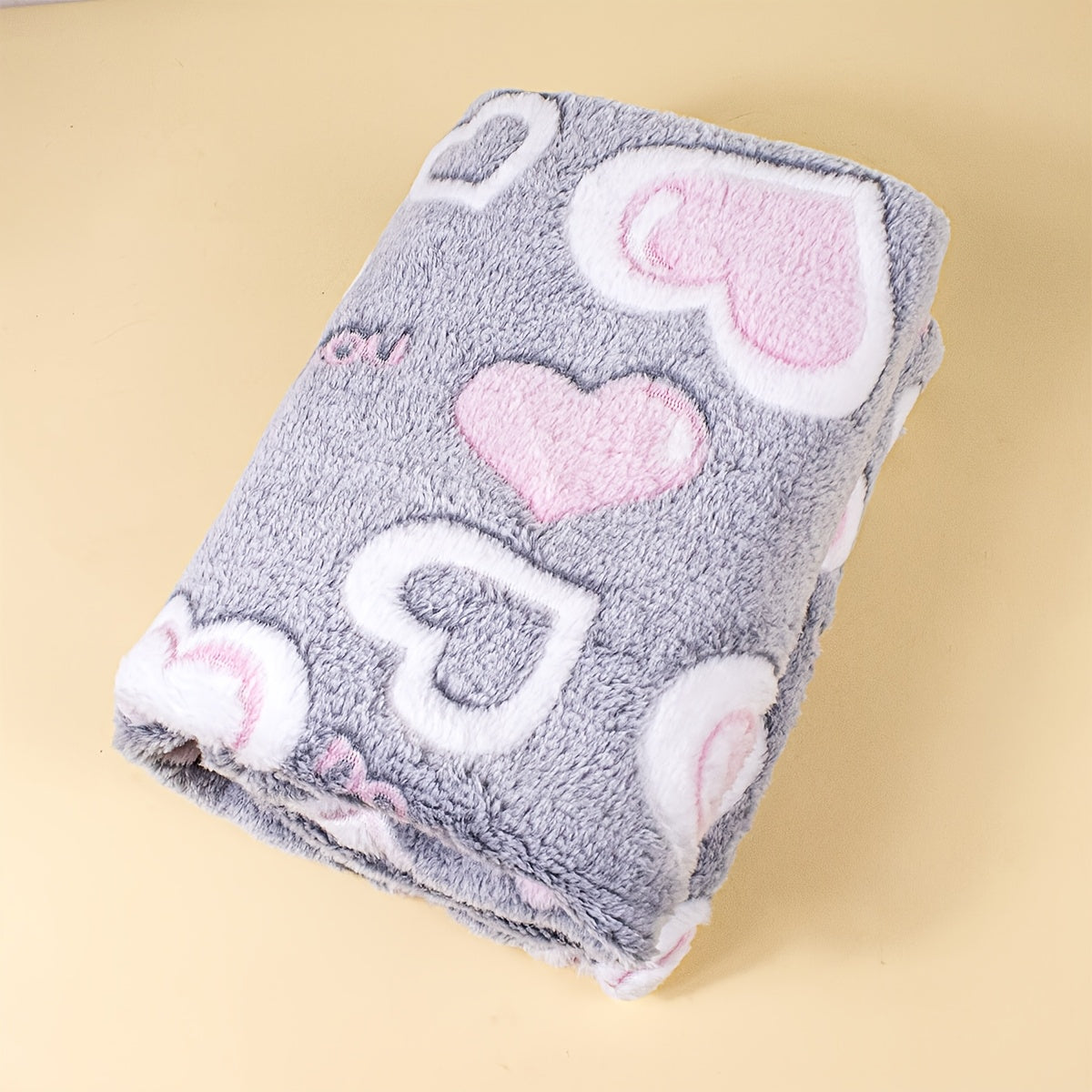 1 Couverture Bébé en Flanelle Douce, Motif de Lettre Cœur — Monptitlou Image