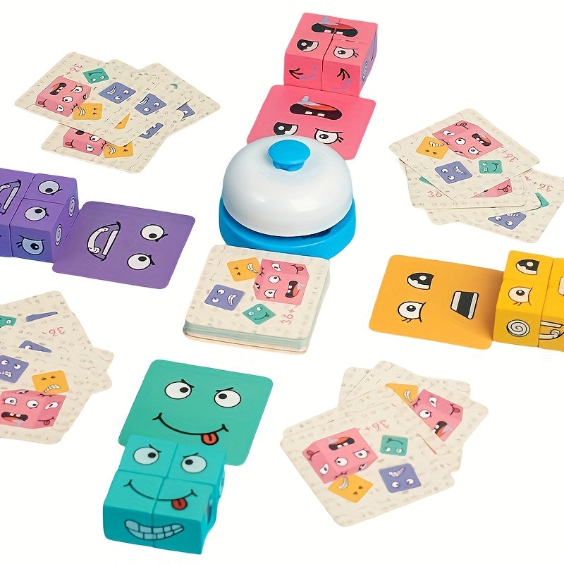 Jeu de blocs en bois à expressions changeantes — Monptitlou