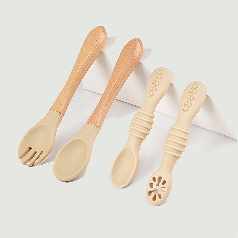 [Ensemble 4 pièces bébé] 4 pièces Ensemble Cuillère et Fourchette en — Monptitlou