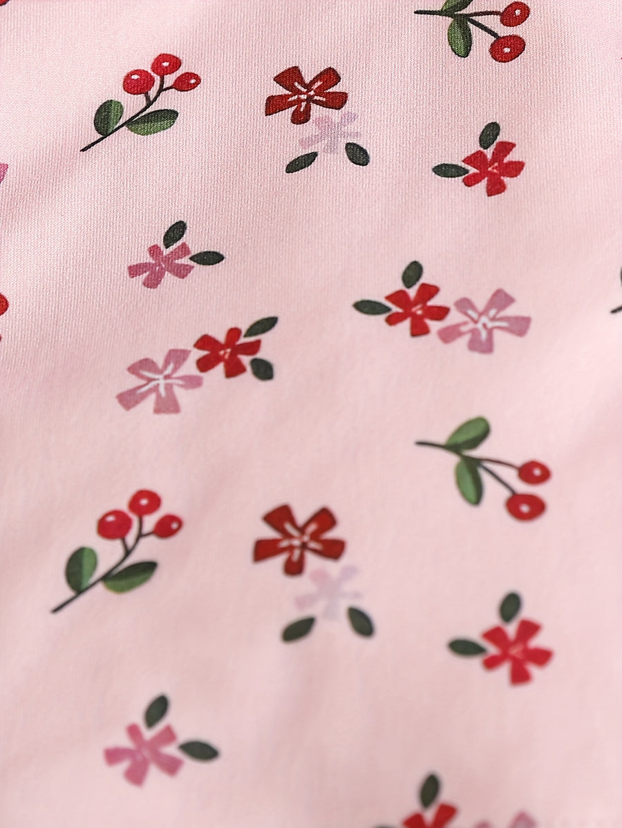 Pyjamas pour filles motif floral/cœur/nœud doux et confortable — Monptitlou