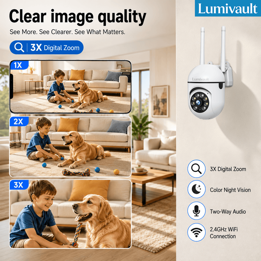 Caméras de surveillance pour bébé 1296P FHD WiFi sans fil PTZ — Monptitlou