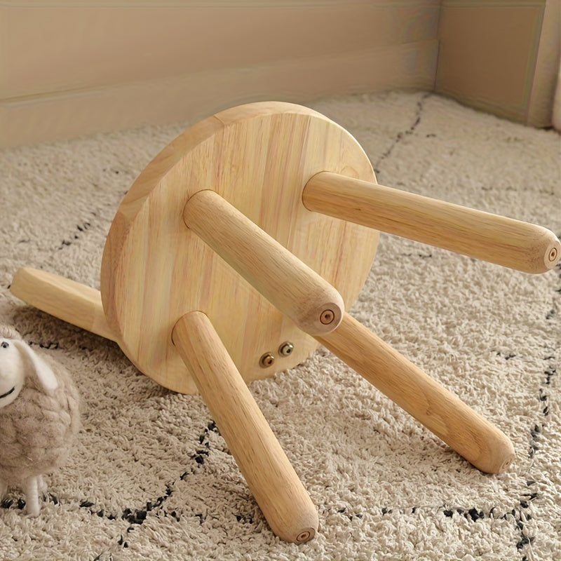 Petit tabouret oreilles de lapin en bois massif — Monptitlou