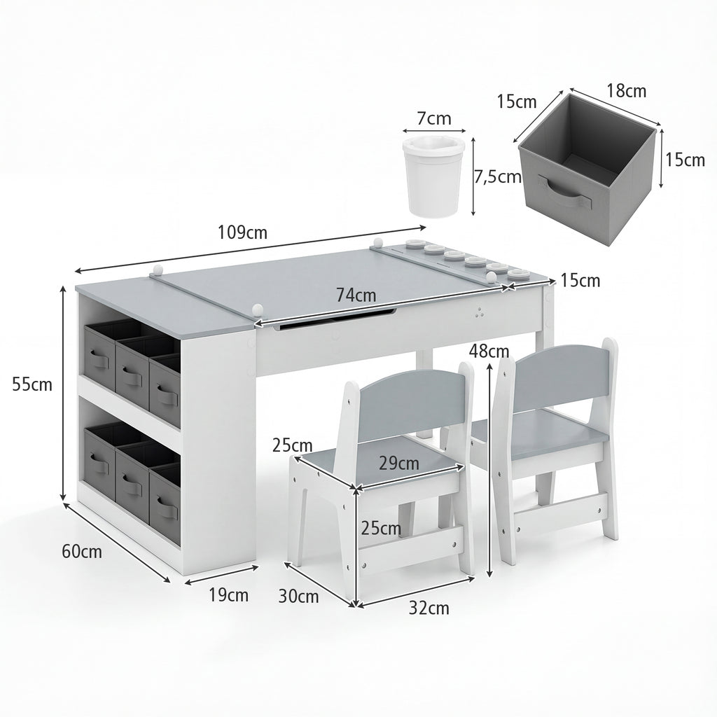 Table pour enfants avec 2 chaises — Monptitlou