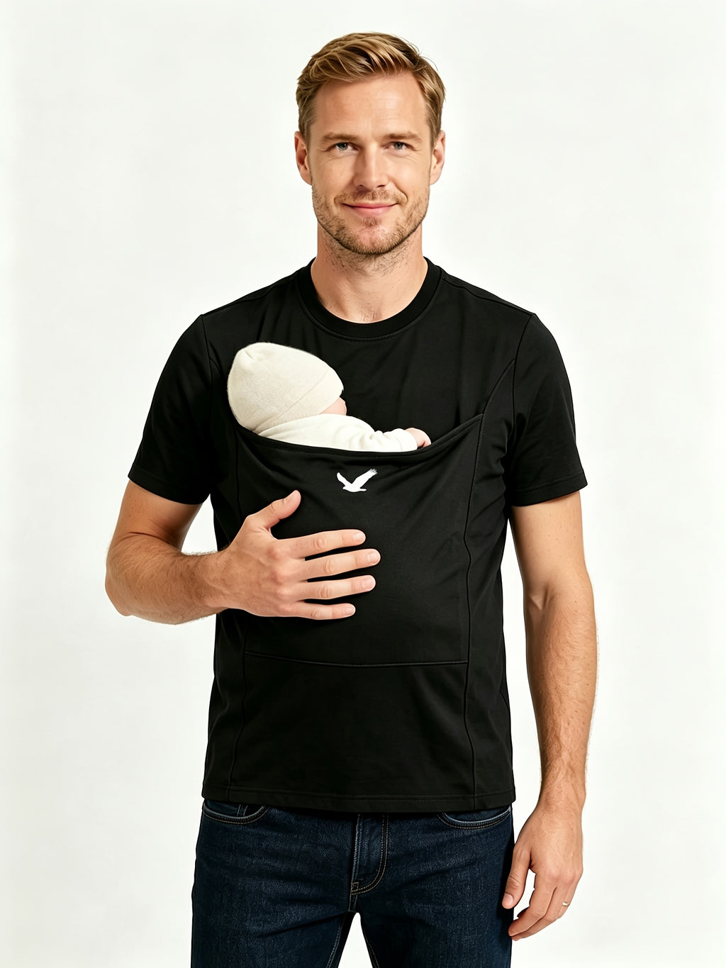 Nouveau ensemble 2 pièces pour homme avec poche de kangourou pour bébé — Monptitlou