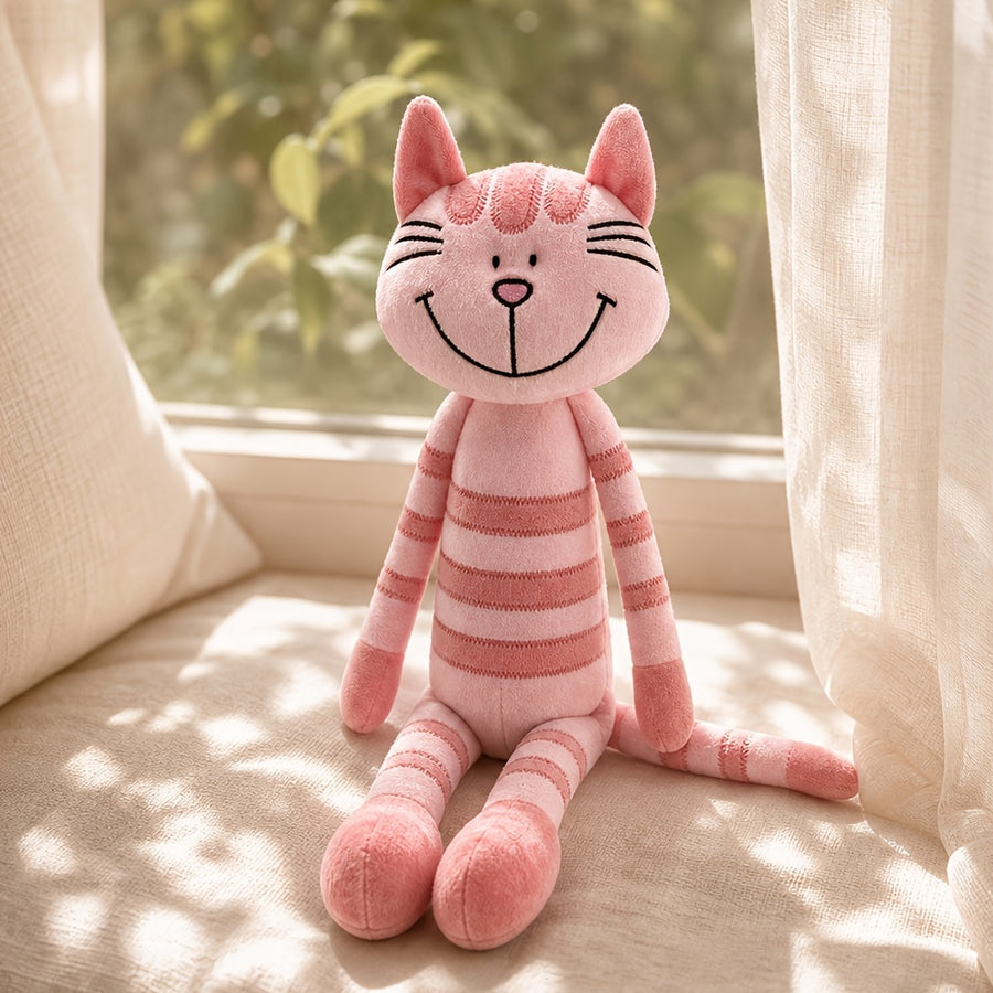 Poupée en peluche chaton rose guérisseur — Monptitlou
