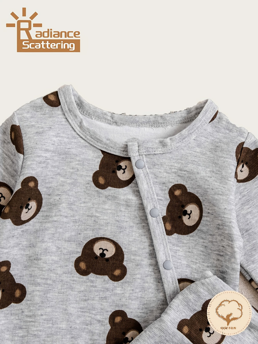 Ensemble deux pièces pour garçon avec imprimé ours — Monptitlou