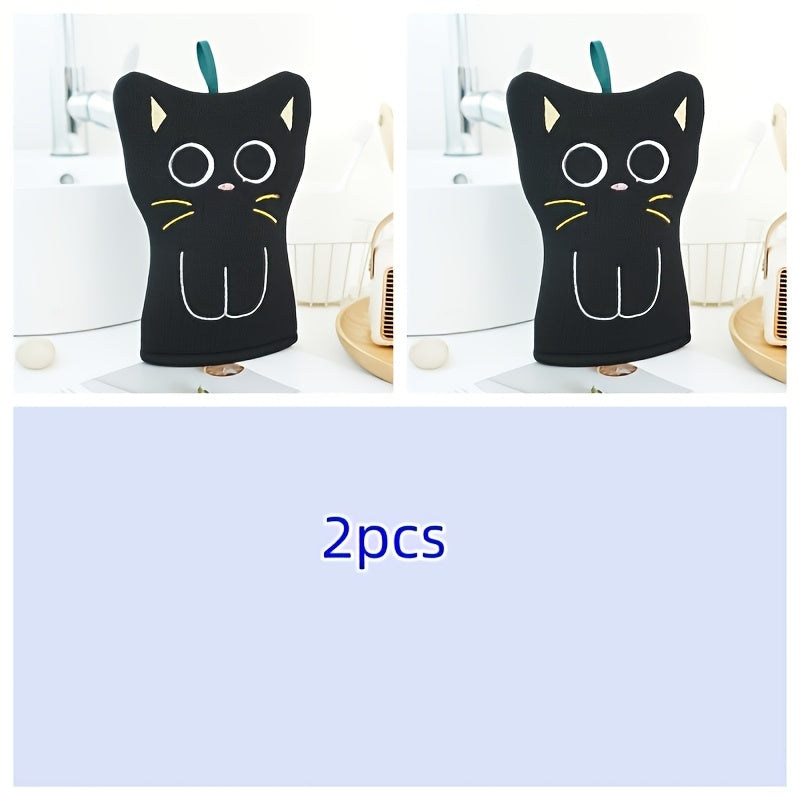 Gant et serviette gommantes de bain Petit Chat Noir — Monptitlou Image