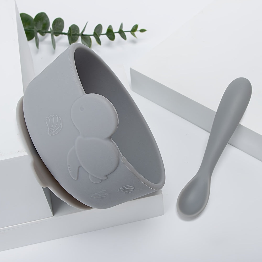 Bols en silicone alimentaire pour bébé avec cuillère 120 mm — Monptitlou