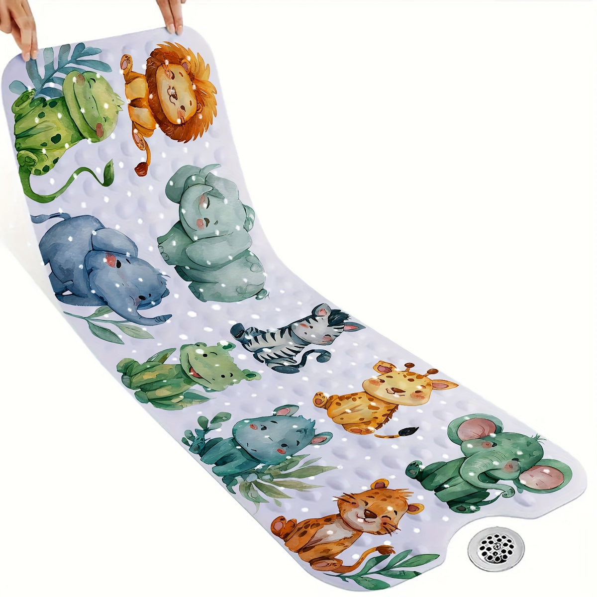 1 Tapis de Baignoire pour Salle de Bain — Motif Animaux Cartoon — Monptitlou Image