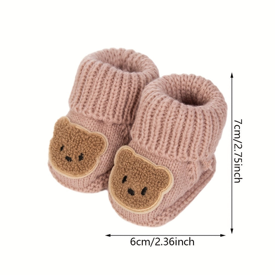 1 Paire d'Adorables Chaussettes en Tricot Ours pour Nouveau-nés — Monptitlou