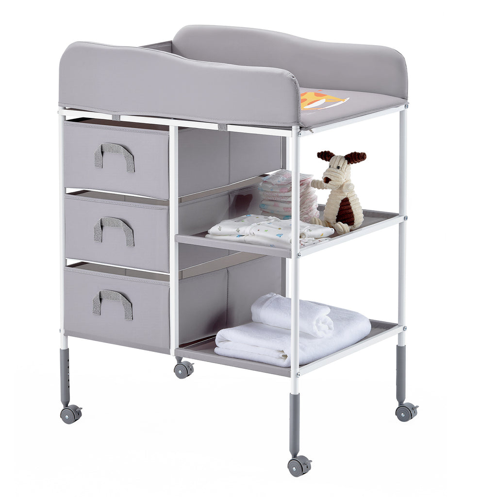 VEVOR Table De Changement D'urgence Portable Avec 3 Tiroirs Et Roues — Monptitlou