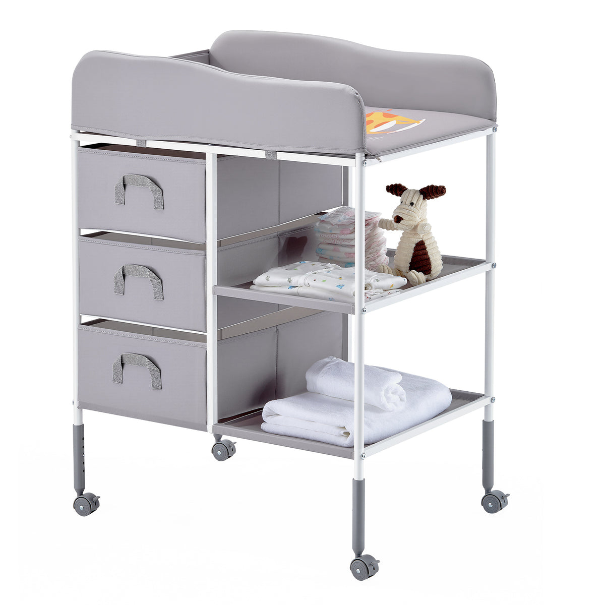 VEVOR Table De Changement D'urgence Portable Avec 3 Tiroirs Et Roues — Monptitlou Image