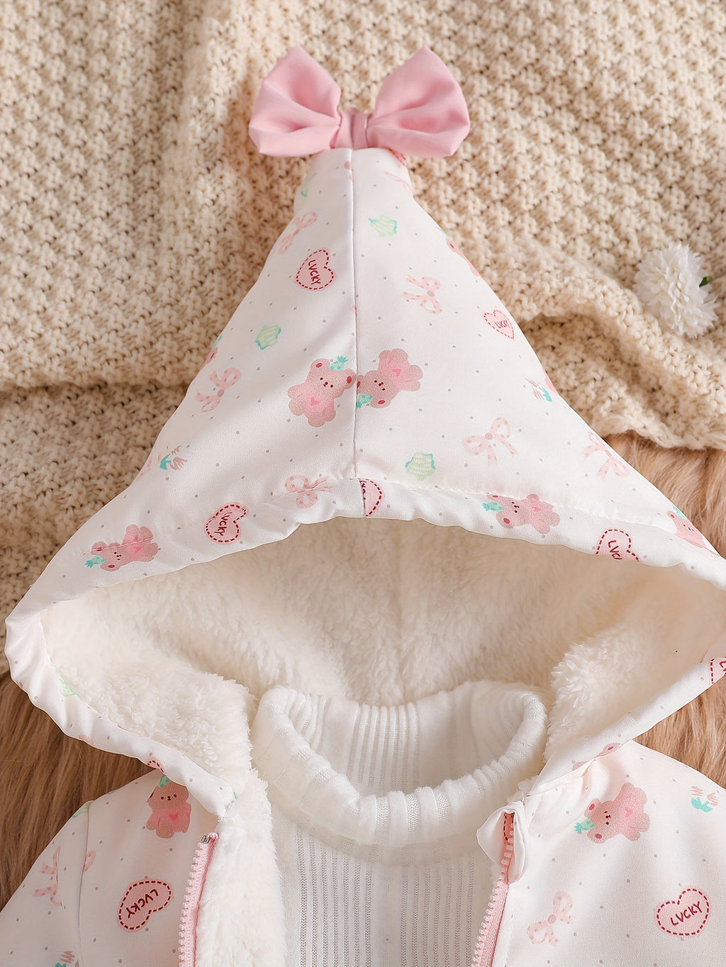 Veste à capuche zippée pour fille avec motif cartoon mignon — Monptitlou