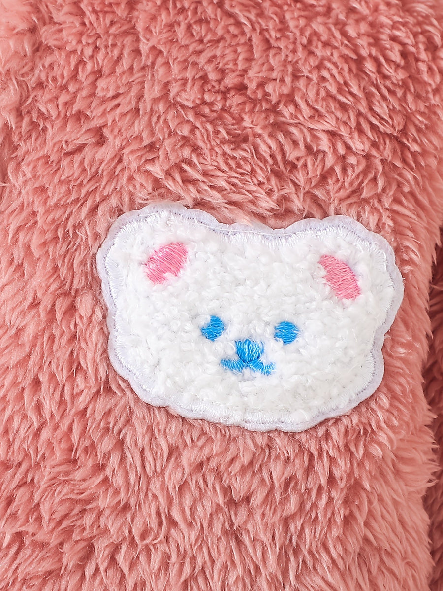 Combinaison pieds longs manches longues rose pour bébé fille — Monptitlou