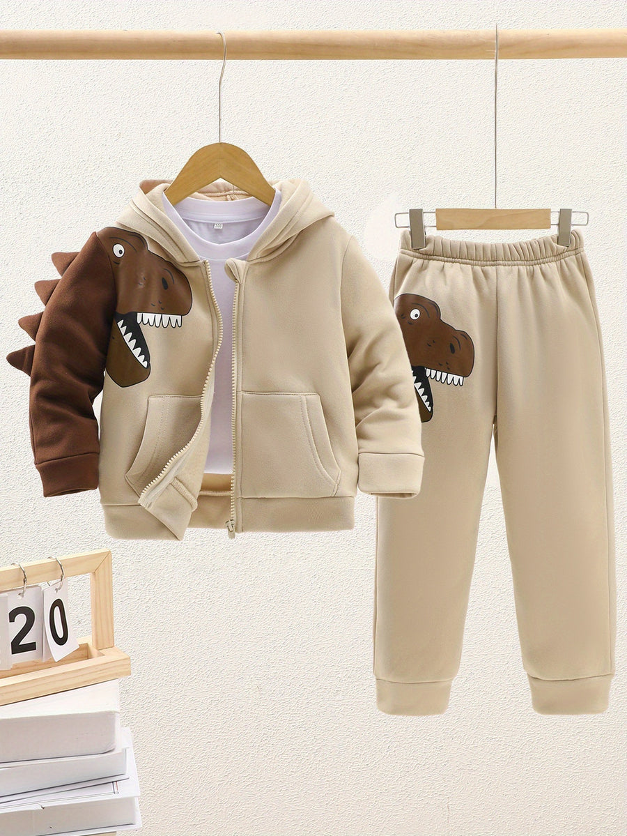 Ensemble 2 pièces pour garçon avec veste sweat à capuche zippée et