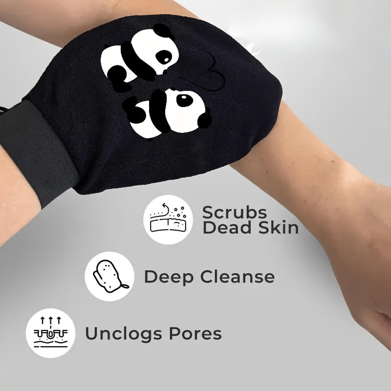 Serviette de bain Mignonne avec imprimé Panda, Gant de bain exfoliant — Monptitlou