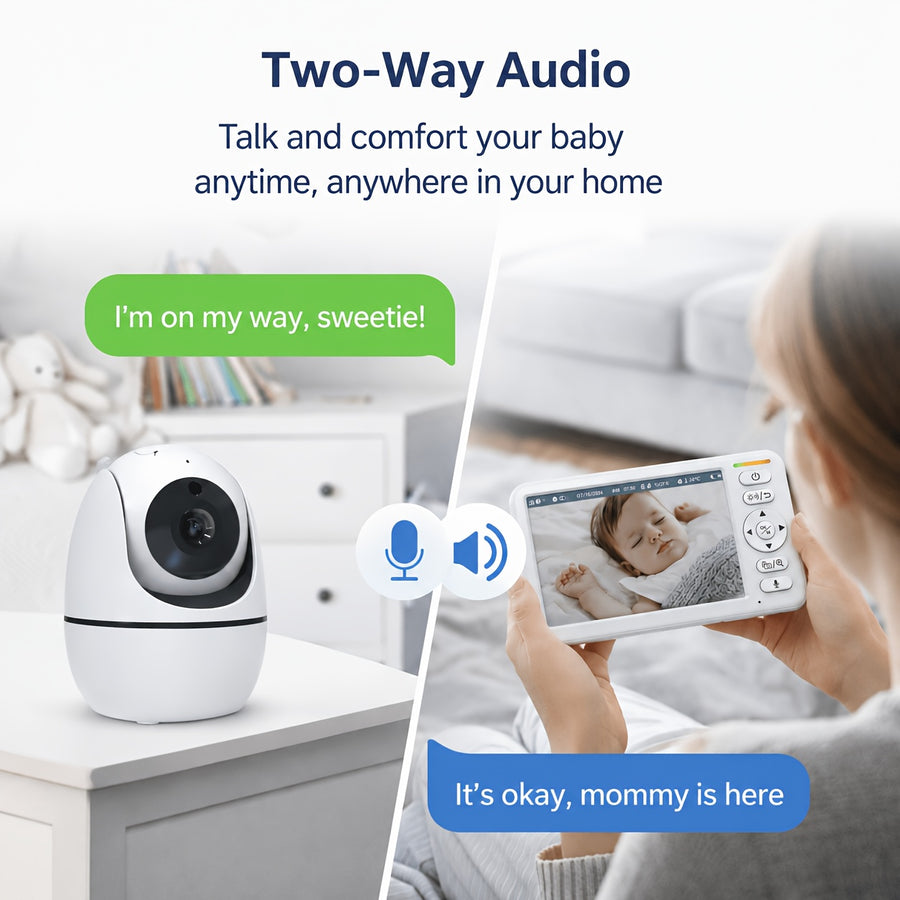Moniteur Vidéo Sans Fil Caméra 720P Écran 6 pouces Audio Bidirectionnel — Monptitlou