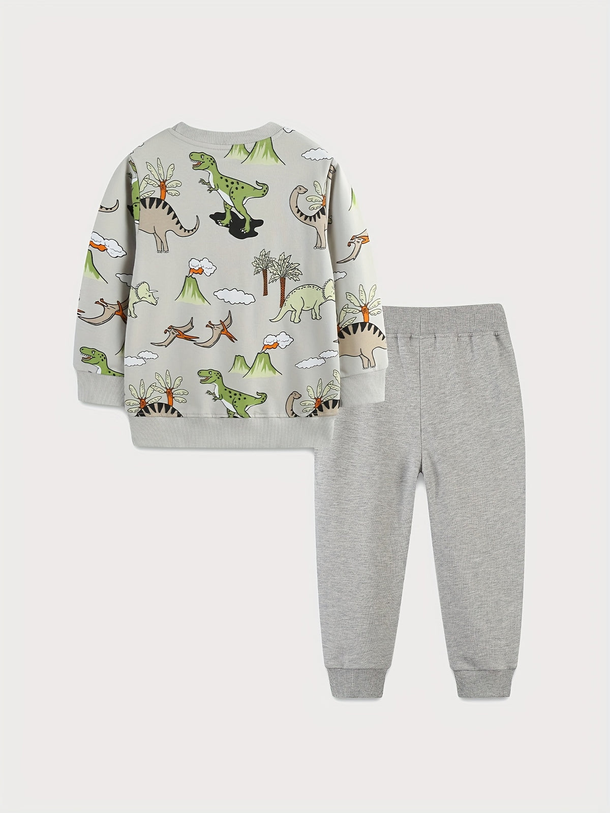 Ensemble mode garçon print dinosaure cartoon tendance printemps/automne — Monptitlou Image