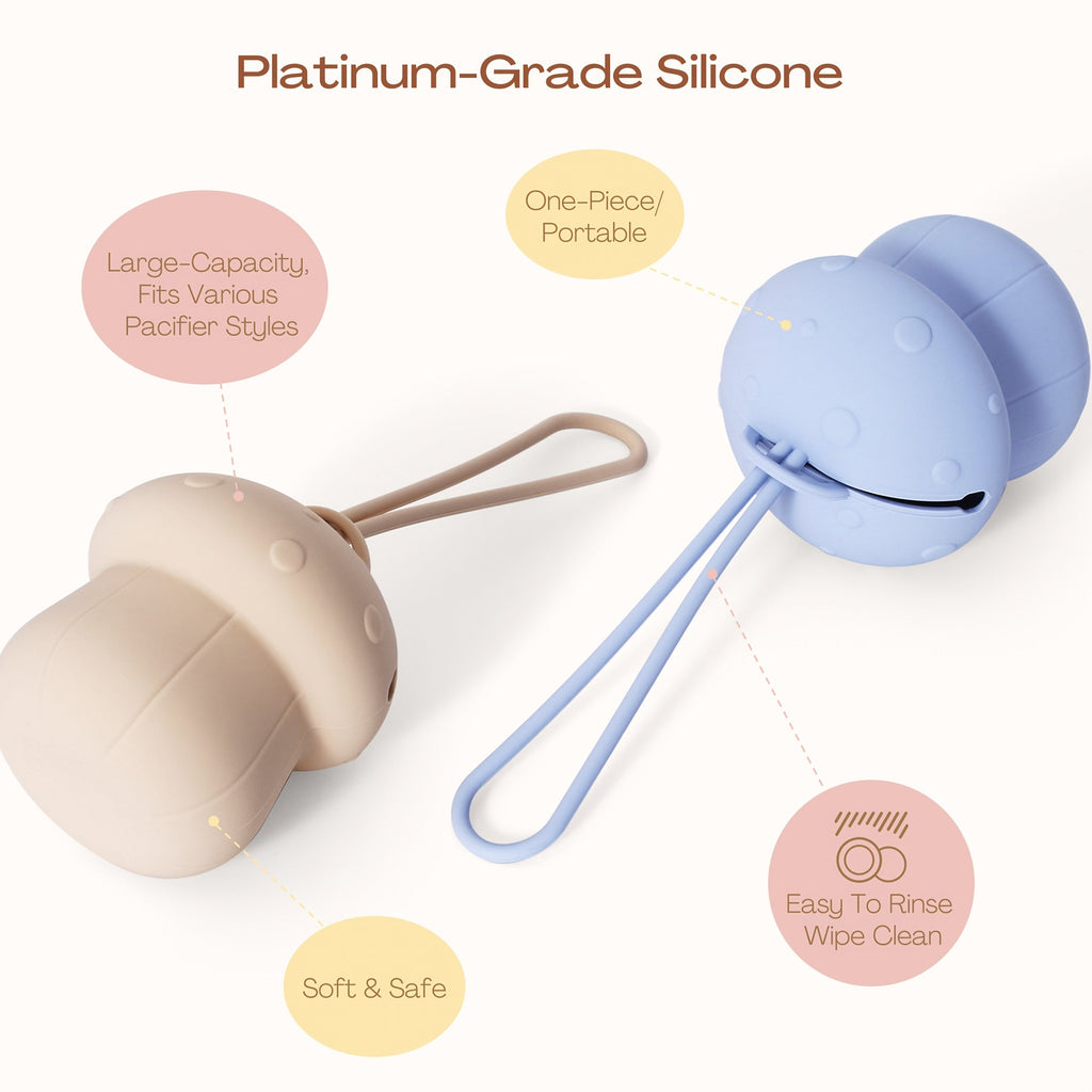 1pc Sac de Rangement Suspendu pour Poussette, Sac de Rangement pour Sucette en Silicone Champignon, Protecteur de Sucett