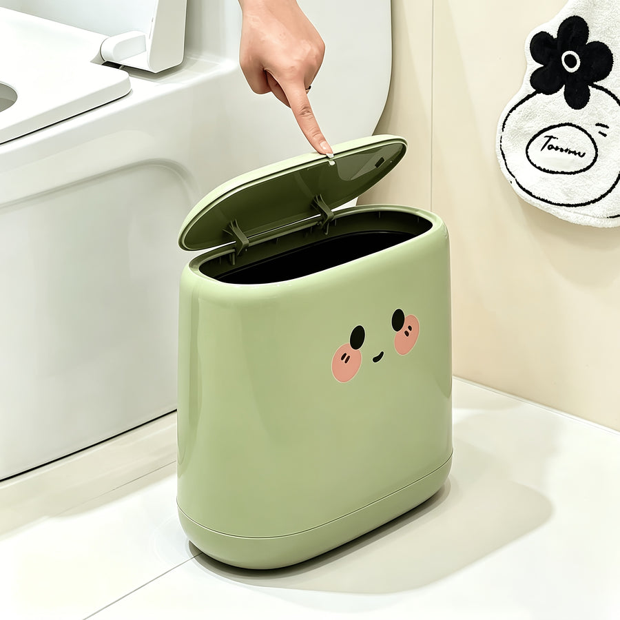 Poubelle Slim Mignonne avec Couvercle, Type Pression — Monptitlou