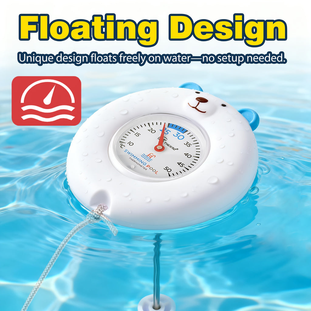 Thermomètre de bain flottant à cadran, modèle ours blanc — Monptitlou