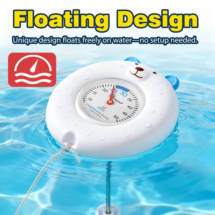 Thermomètre de bain flottant à cadran, modèle ours blanc — Monptitlou