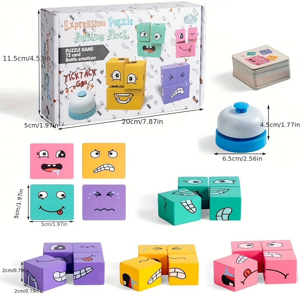 Jeu de blocs en bois à expressions changeantes — Monptitlou Image