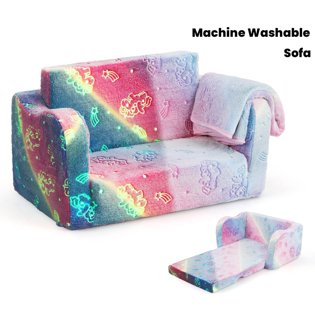 Canapé et fauteuil inclinable pliant 2-en-1 pour enfants avec — Monptitlou