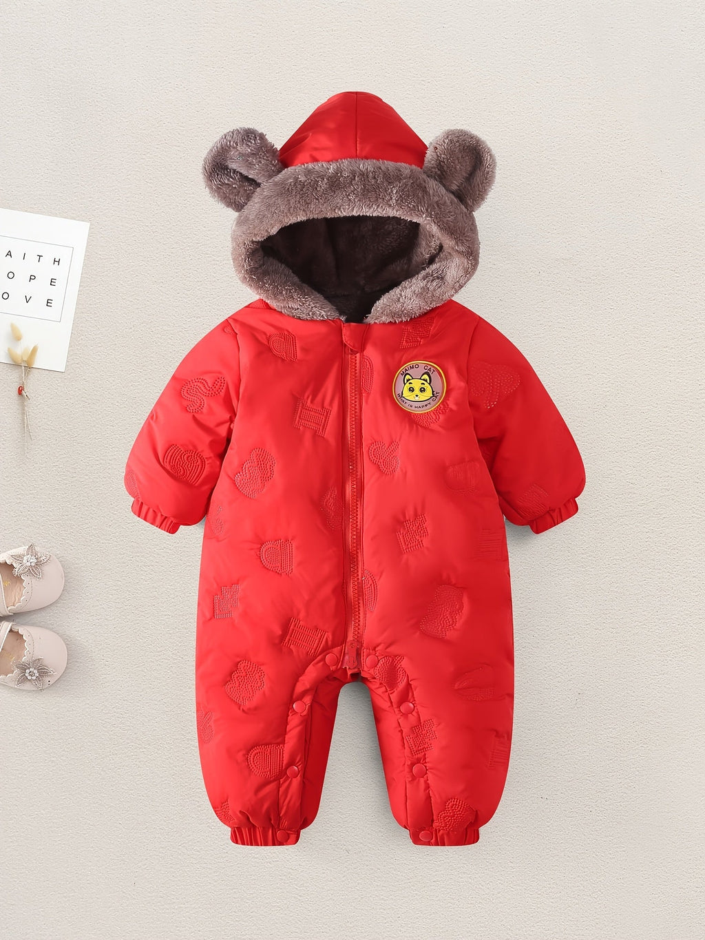 Barboteuse d'hiver pour fille, Manteau matelassé pour bébé et tout-petite fille, Veste matelassée doublée pour bébé, Gre