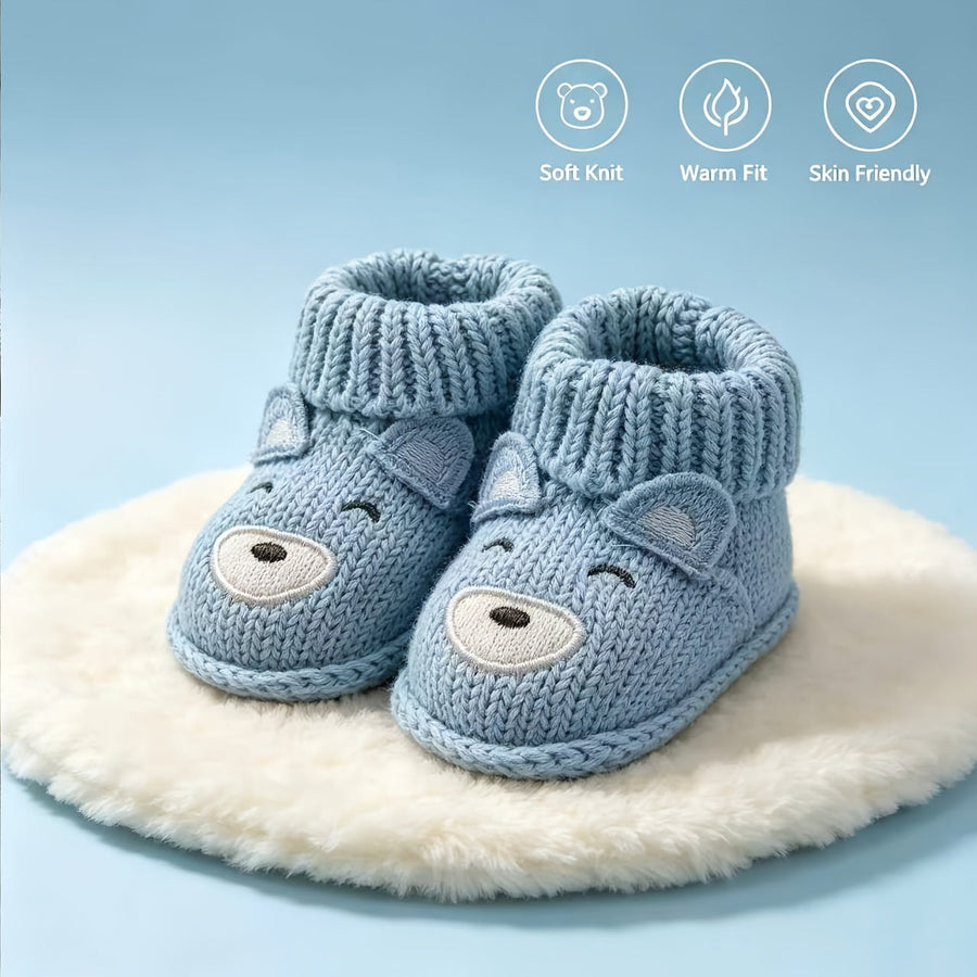 1 Paire de Chaussures pour Enfants Tricotées à la Main sur le Thème de — Monptitlou