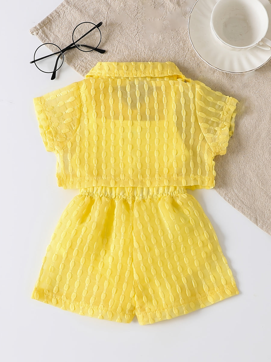Ensemble 3 pièces pour bébé fille : barboteuse à bretelles — Monptitlou