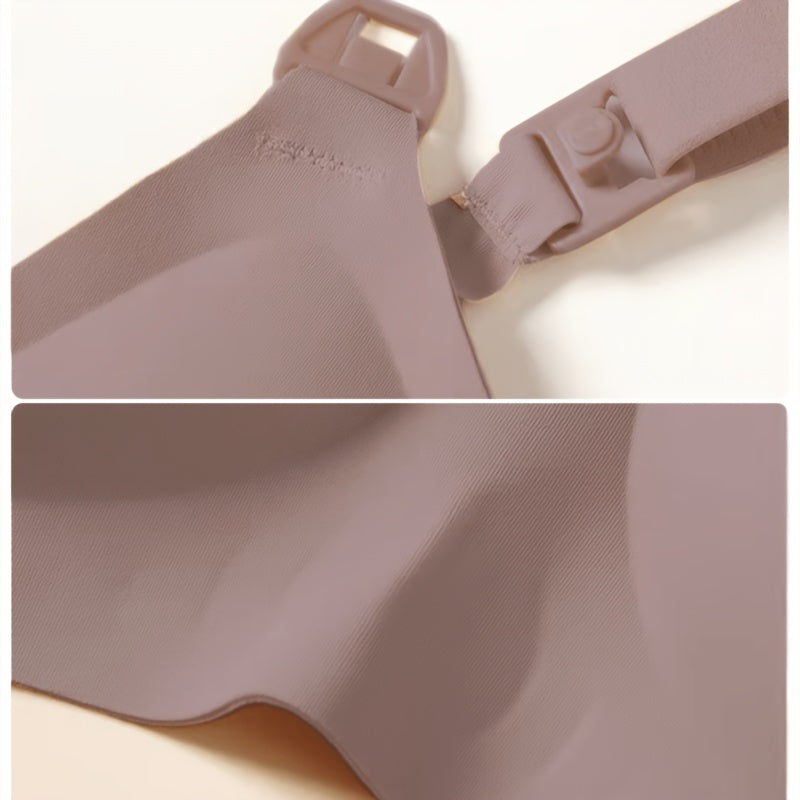 Ensemble 3 pièces Soutien-gorge d'allaitement couleur unie Bord volant — Monptitlou