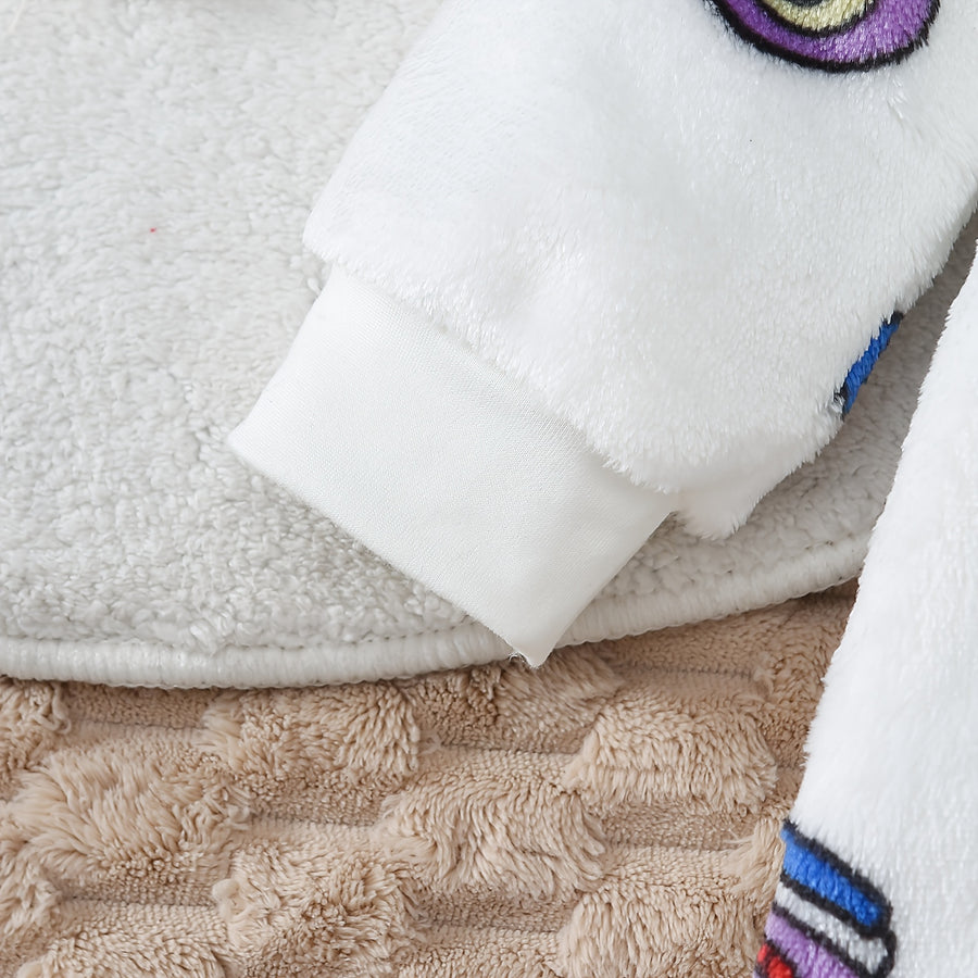 Ours en peluche à manches longues en flanelle réversible avec fermeture — Monptitlou