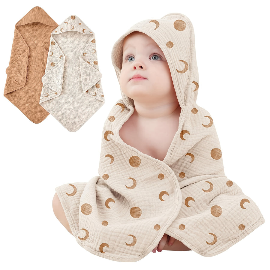 Serviettes de bain à capuche pour nouveau-né 100 % mousseline de coton — Monptitlou
