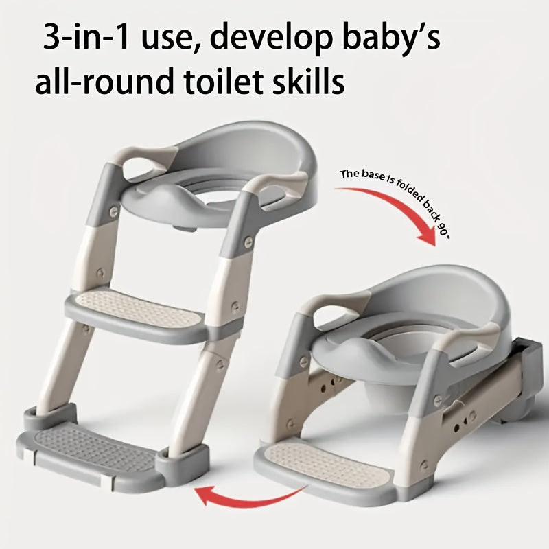 Tabouret d’apprentissage de la propreté trois en un, hauteur réglable — Monptitlou