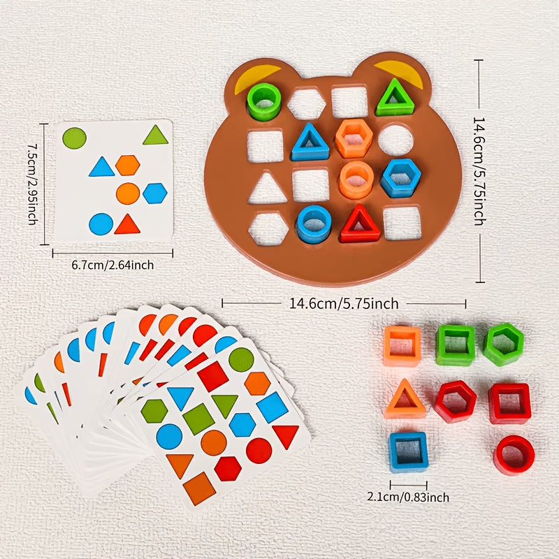 Jeu de puzzle éducatif en forme d'ours avec accessoires — Monptitlou