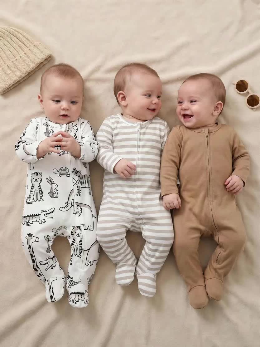 Ensemble de pyjama à pieds manches longues pour bébé nouveau-né — Monptitlou
