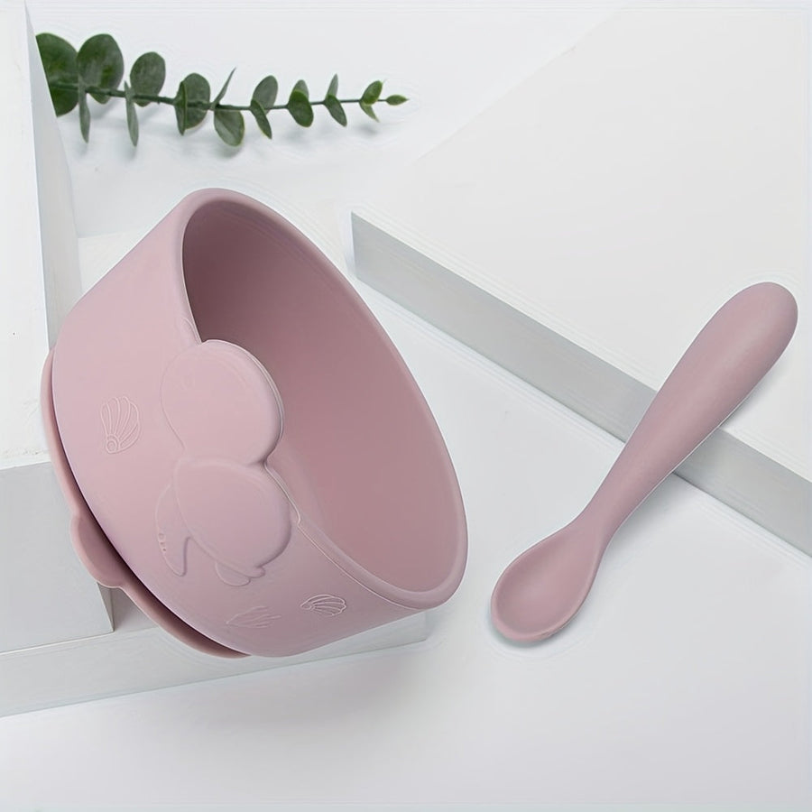 Bols en silicone alimentaire pour bébé avec cuillère 120 mm — Monptitlou