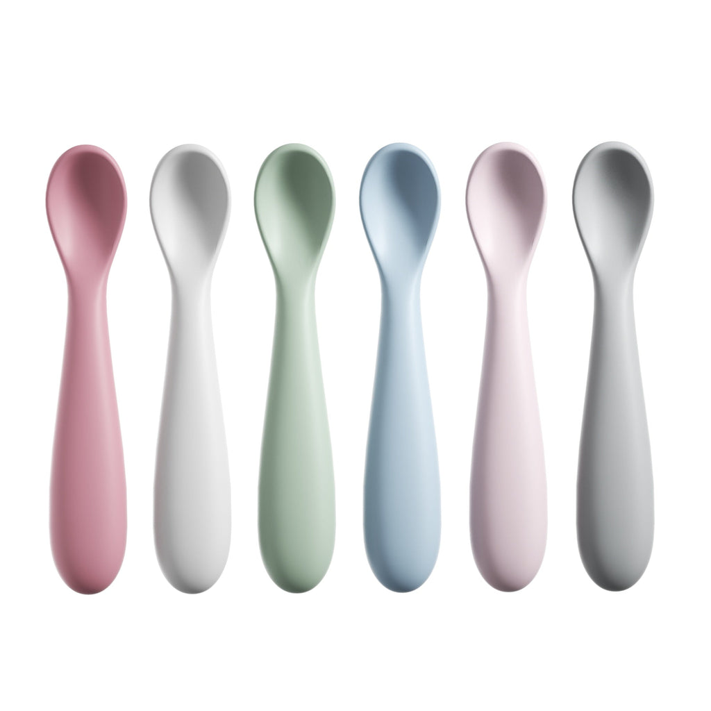 /6 cuillères en silicone pour l'alimentation autonome et le sevrage LED — Monptitlou