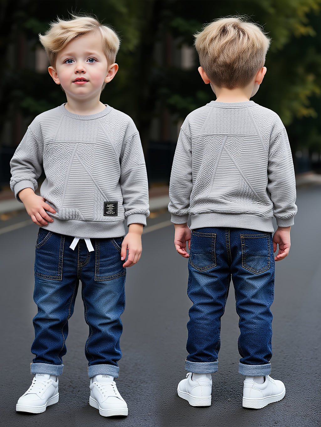 Ensemble sweat à capuche et jean pour garçon, 2 pièces — Monptitlou